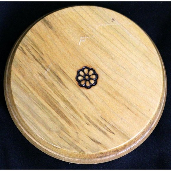 Vtg 1997 Wooden Carved Trinket Bowl Dish Candy Jim Marna Handcrafted Modern West - Picture 9 of 12